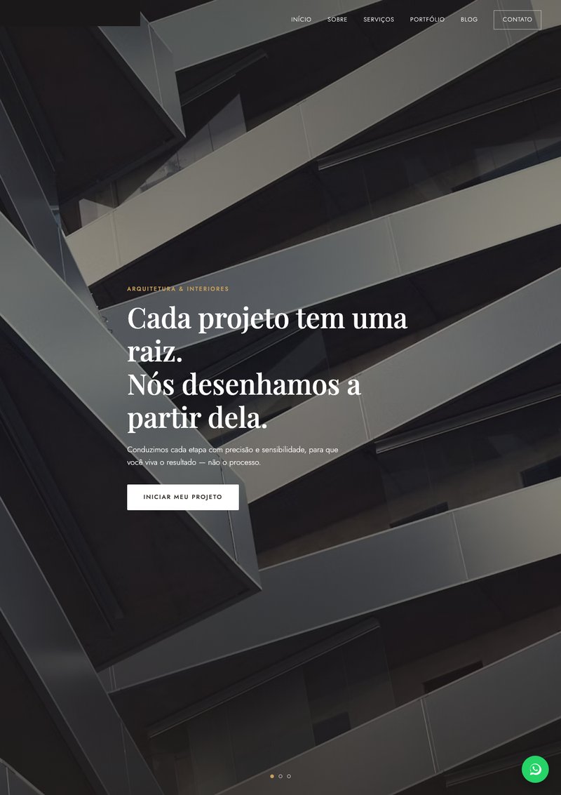 Prévia do site do modelo Editorial Terracota