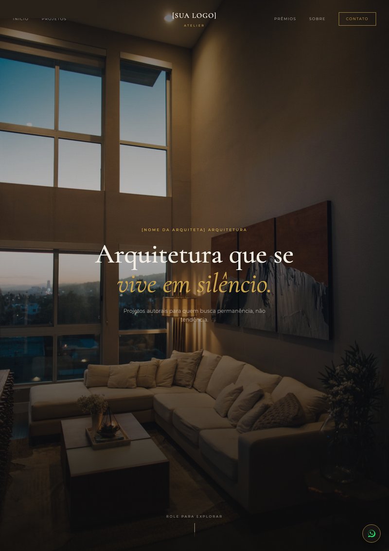 Prévia do site do modelo Luxo Autoral