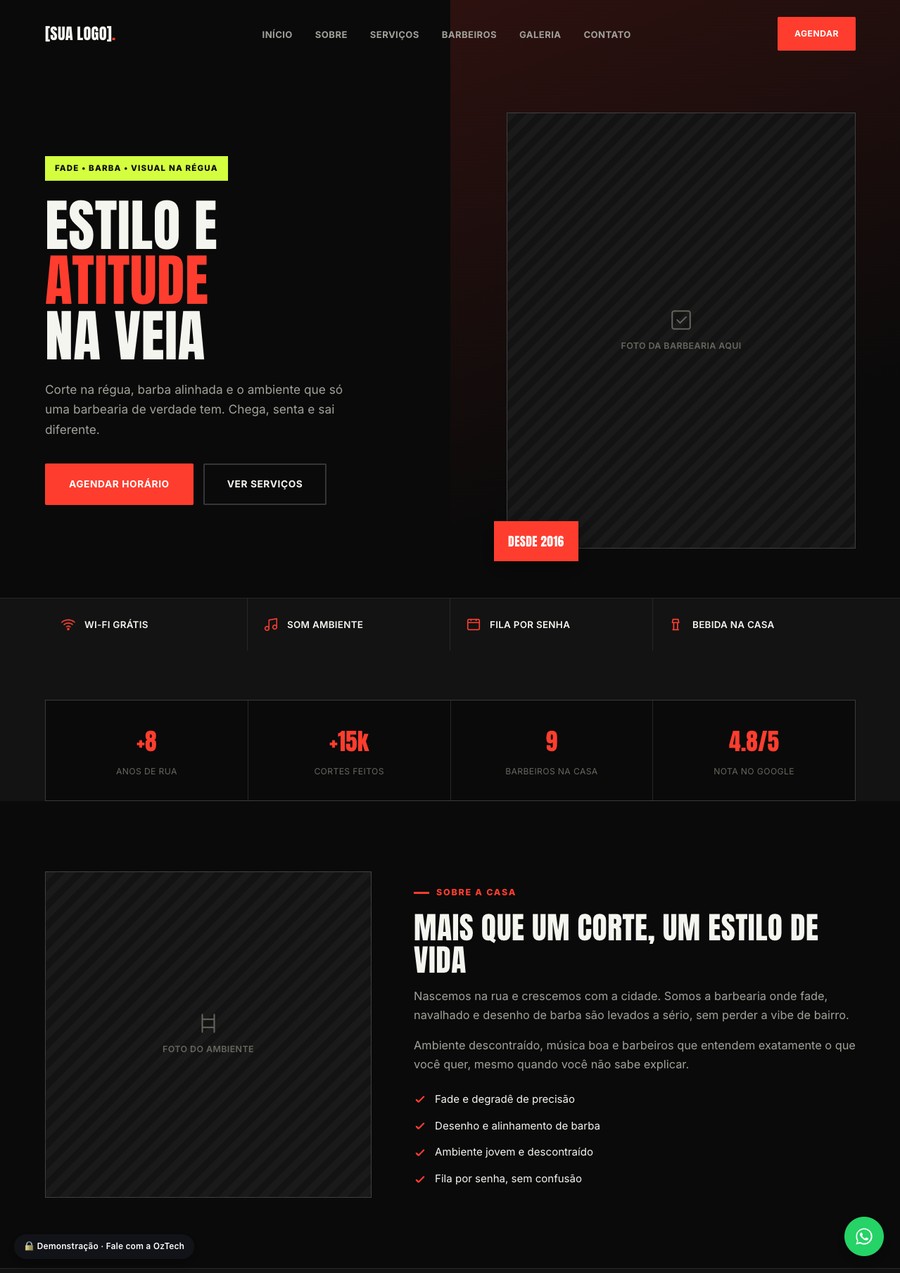 Prévia do site do modelo Urbano Street