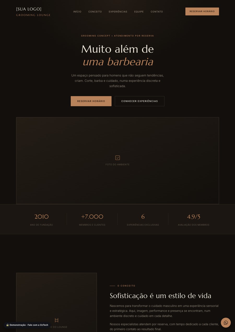 Prévia do site do modelo Premium Lounge