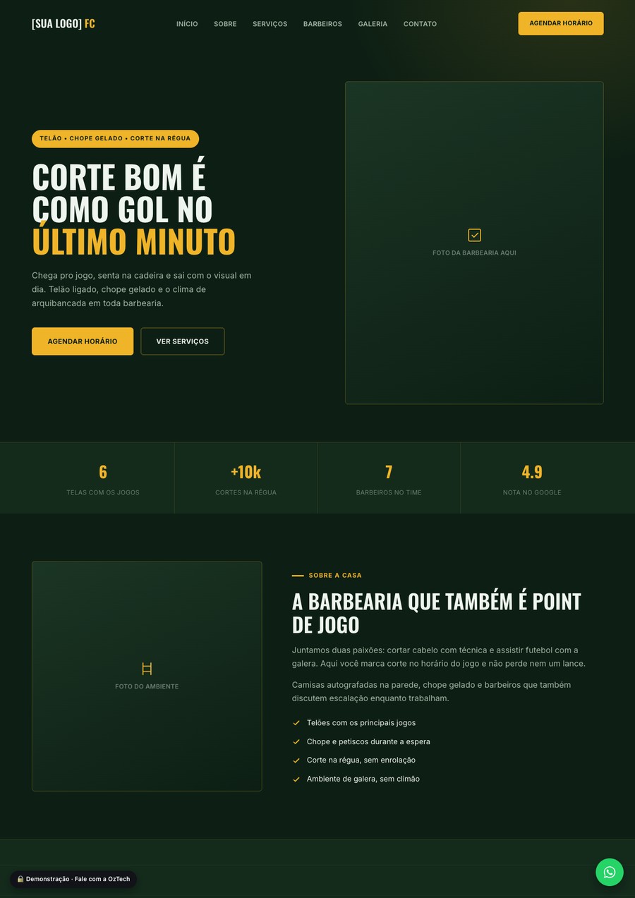 Prévia do site do modelo Esportiva