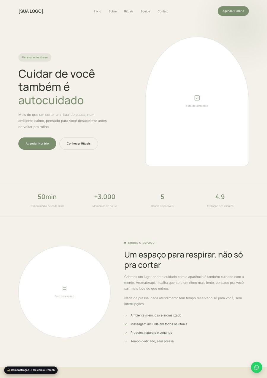 Prévia do site do modelo Zen Wellness
