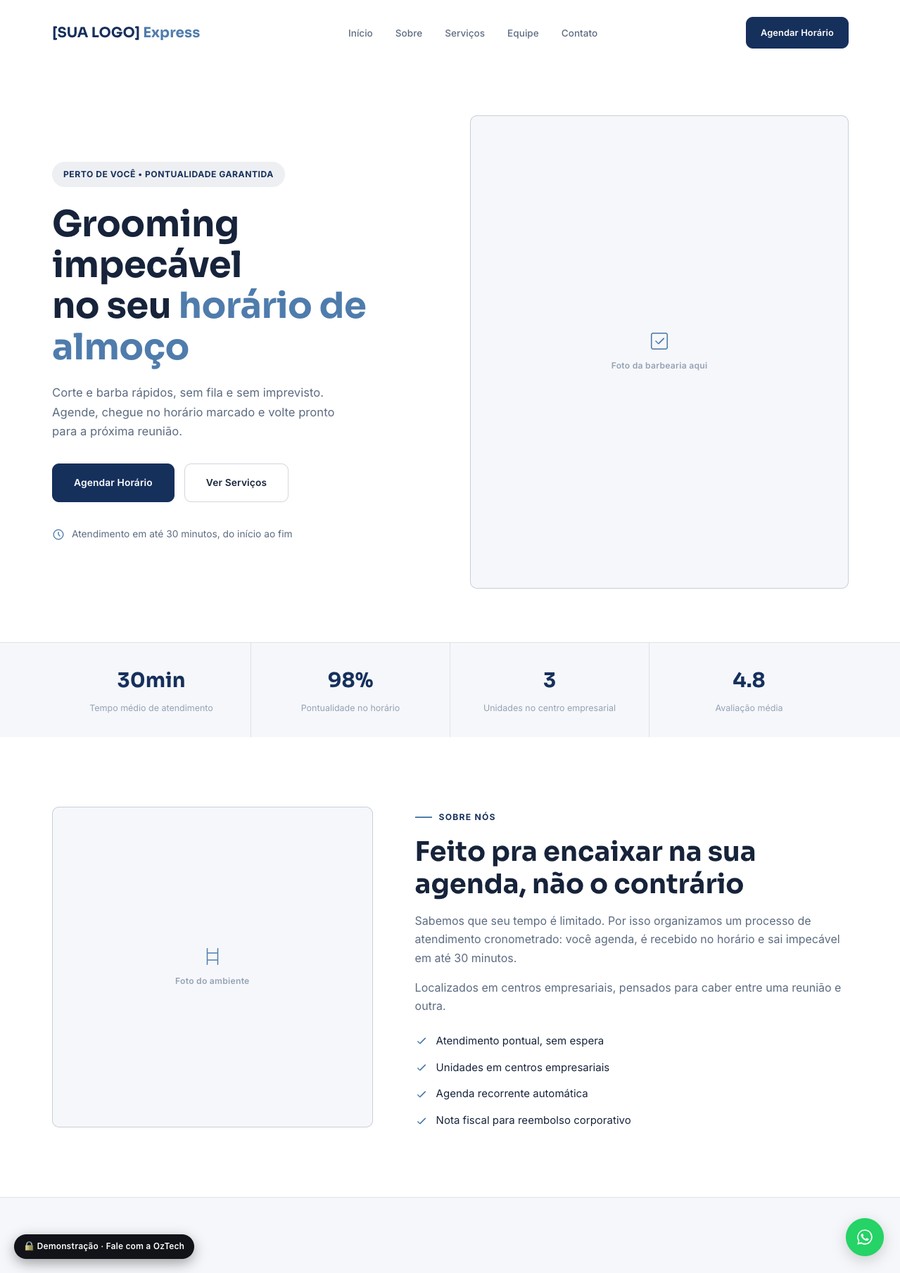 Prévia do site do modelo Executiva Express