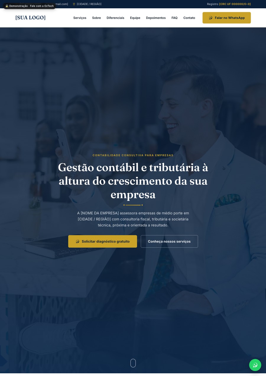 Prévia do site do modelo Corporativo Consultivo