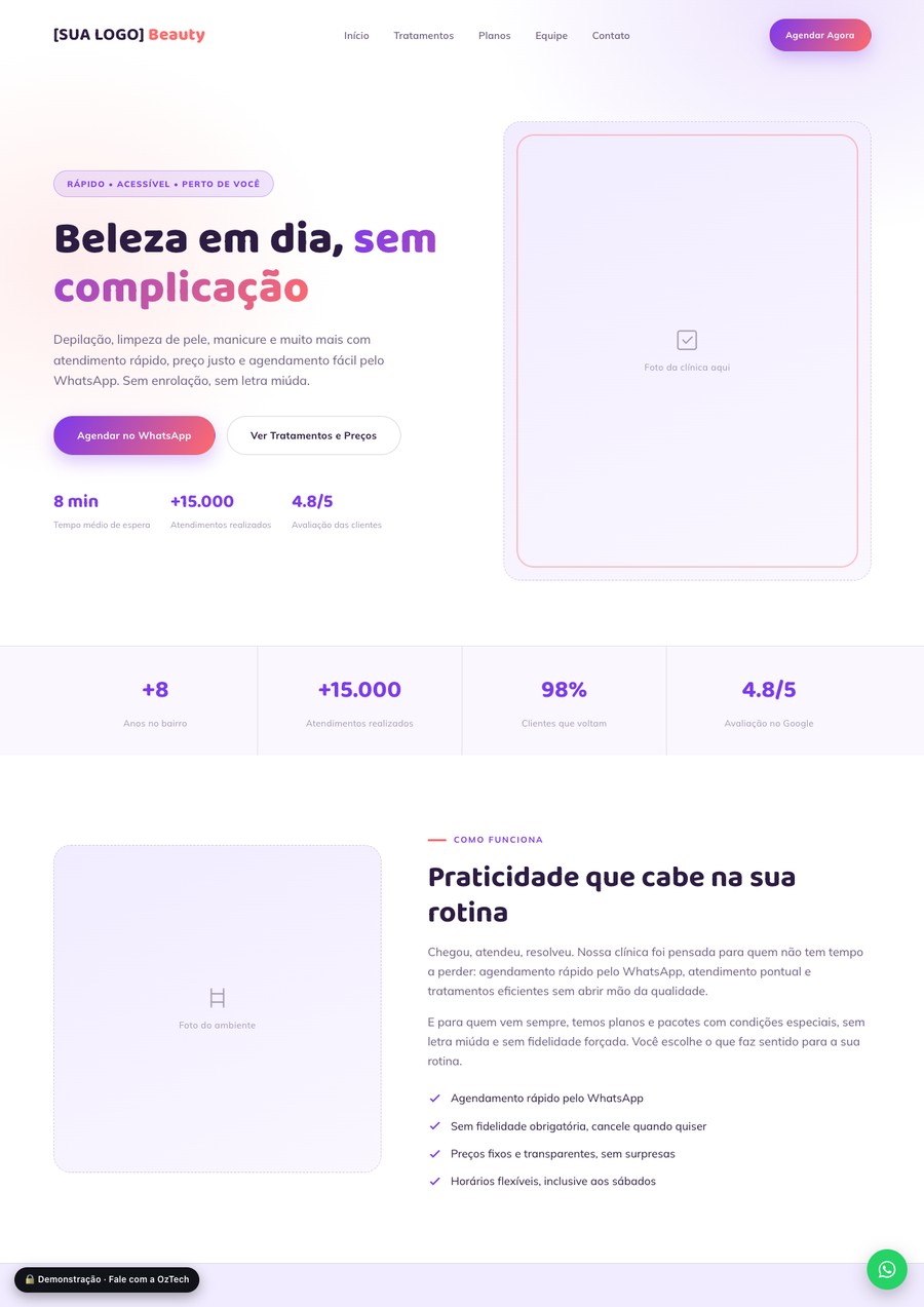 Prévia do site do modelo Express Promo
