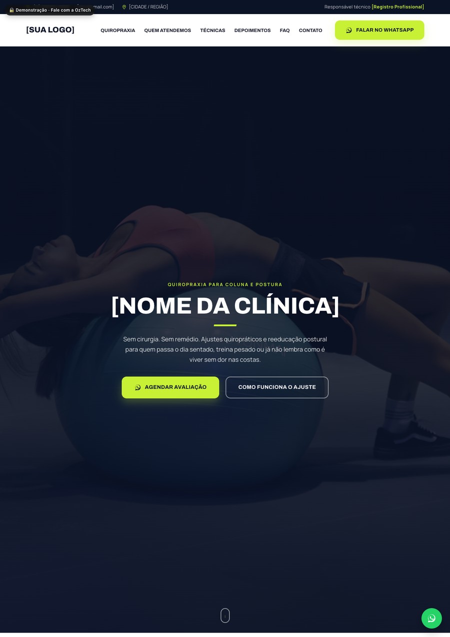 Prévia do site do modelo Coluna Ativa