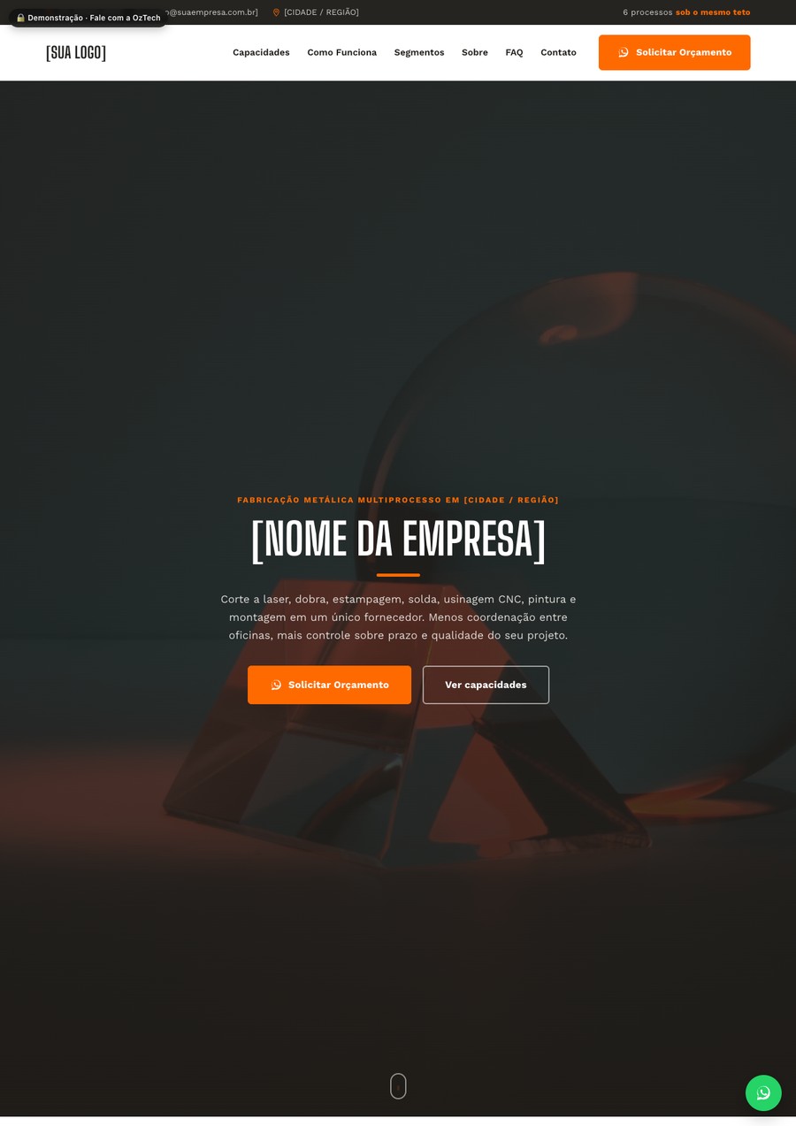 Prévia do site do modelo Multiprocesso Fabril