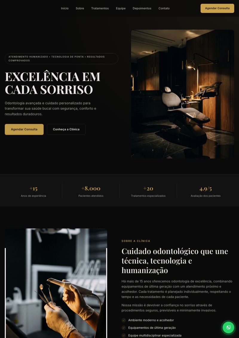 Prévia do site do modelo Premium Escuro