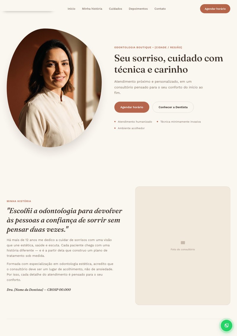 Prévia do site do modelo Boutique Clara