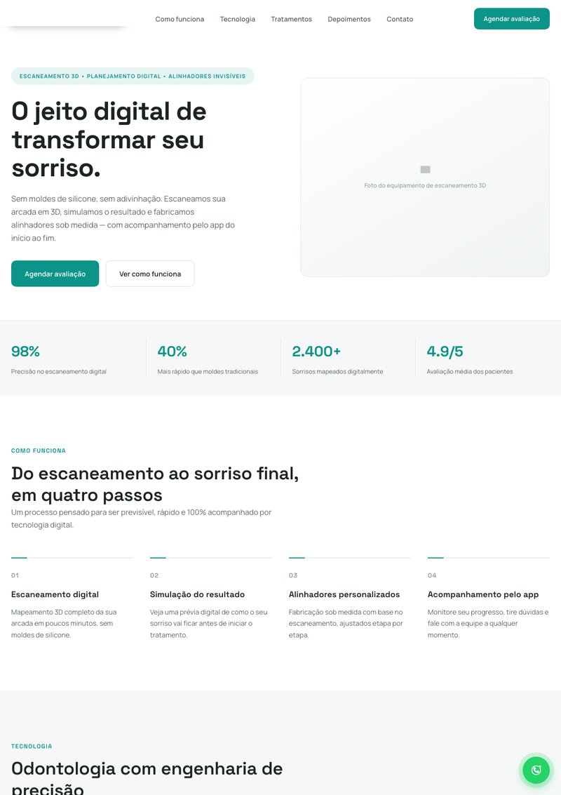 Prévia do site do modelo Minimalista Clínico
