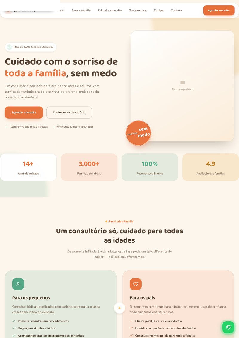 Prévia do site do modelo Familiar Acolhedor